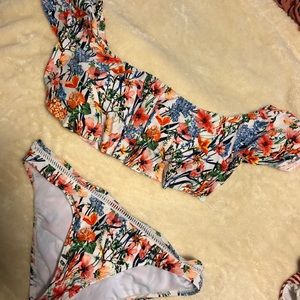 Lucky Brand Floral Bikini - off the shoulder